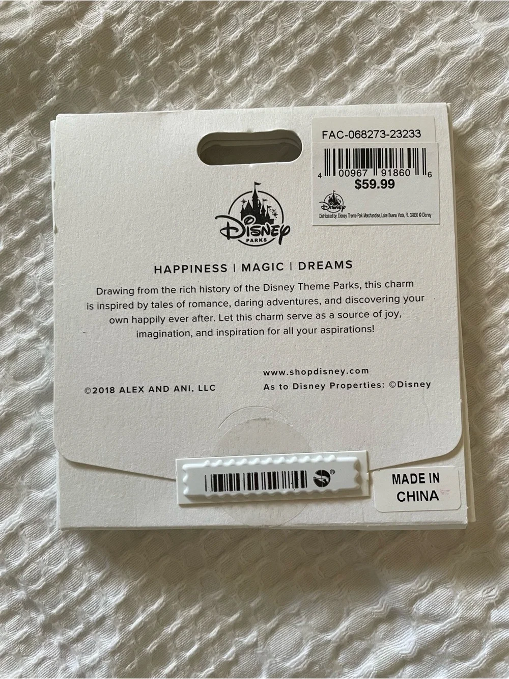 Disney Parks Peter Pan “You Can Fly” Big Ben Clock Bead & Chain Bracelet - NWT